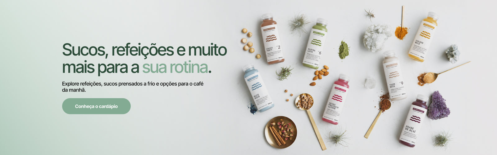 Bebidas funcionais e sucos prensados a frio Detox Market