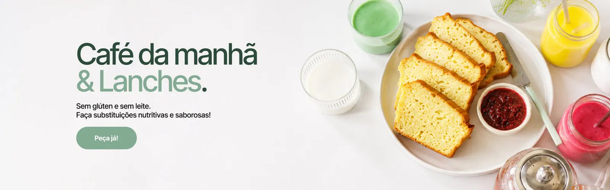 Café da manhã e lanches sem glúten e sem leite